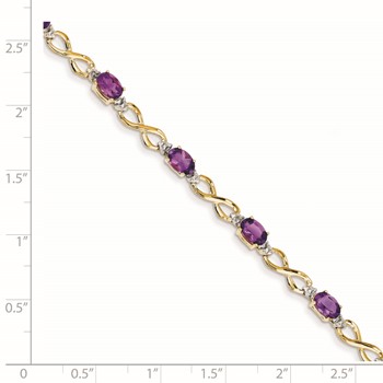 14k Amethyst/Diamond Bracelet — alternate view