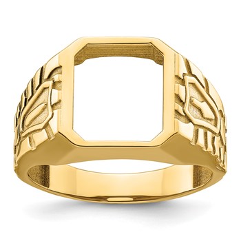 IB Goodman 14k Mens Polished and Grooved Masonic Ring Mounting
