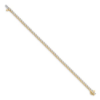14k Holds 2.4 carat 59-2.2mm Round Diamond 3-prong 7 inch Tennis Bracelet Mounting — alternate view