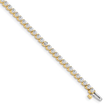 14k Holds 2.4 carat 59-2.2mm Round Diamond 3-prong 7 inch Tennis Bracelet Mounting