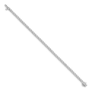 14k White Gold Holds 2.4 carat 59-2.2mm Round Diamond 3-prong 7 inch Tennis Bracelet Mounting — alternate view