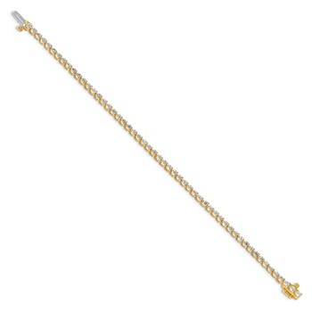14k Holds 3.3 carat 56-2.5mm Round Diamond 3-prong 7 inch Tennis Bracelet Mounting — alternate view