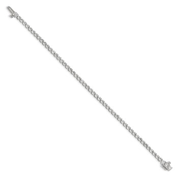 14k White Gold Holds 3.3 carat 56-2.5mm Round Diamond 3-prong 7 inch Tennis Bracelet Mounting — alternate view
