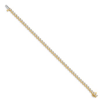 14k Holds 4.3 carat 47-2.8mm Round Diamond 3-prong 7 inch Tennis Bracelet Mounting — alternate view