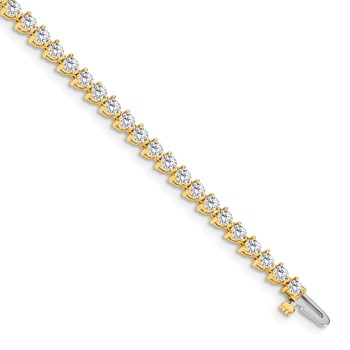 14k Holds 4.3 carat 47-2.8mm Round Diamond 3-prong 7 inch Tennis Bracelet Mounting