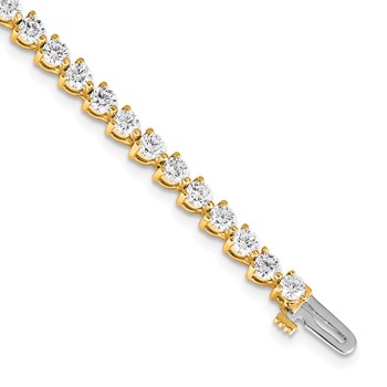 14k Holds 4.73 carat 46-3.0mm Round Diamond 3-prong Tennis Bracelet Mounting