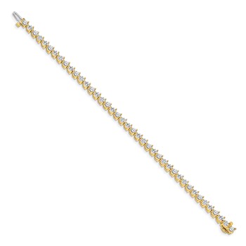 14k Holds 6.15 carat 41-3.4mm Round Diamond 3-prong 7 inch Tennis Bracelet Mounting — alternate view