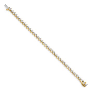 14k Holds 7 carat 38-3.6mm Round Diamond 3-prong 7 inch Tennis Bracelet Mounting — alternate view