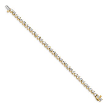14k Holds 8.5 carat 37-3.9mm Round Diamond 3-prong 7 inch Tennis Bracelet Mounting — alternate view