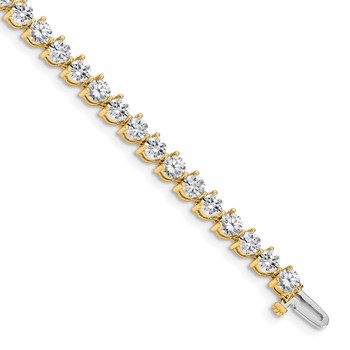 14k Holds 8.5 carat 37-3.9mm Round Diamond 3-prong 7 inch Tennis Bracelet Mounting
