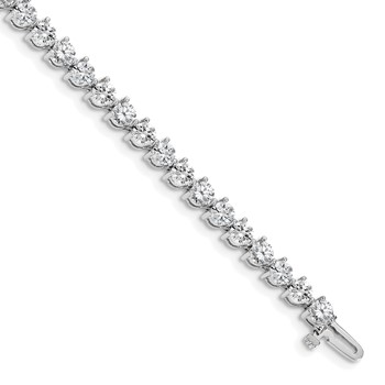 14k White Gold Holds 8.5 carat 37-3.9mm Round Diamond 3-prong 7 inch Tennis Bracelet Mounting