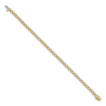 14k Holds 3.06 carat 52-2.5mm Round Diamond 2-prong 7 inch Tennis Bracelet Mounting — alternate view