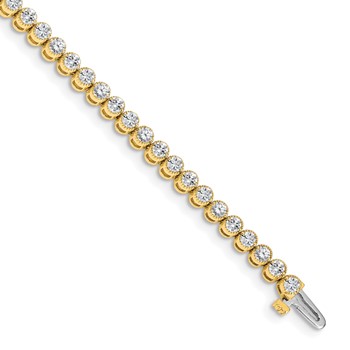 14k Holds 3.06 carat 52-2.5mm Round Diamond 2-prong 7 inch Tennis Bracelet Mounting