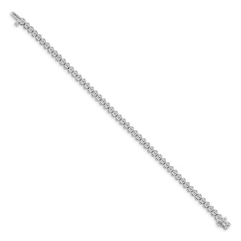 14k White Gold Holds 3.06 carat 52-2.5mm Round Diamond 2-prong 7 inch Tennis Bracelet Mounting — alternate view