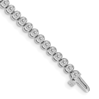 14k White Gold Holds 3.06 carat 52-2.5mm Round Diamond 2-prong 7 inch Tennis Bracelet Mounting