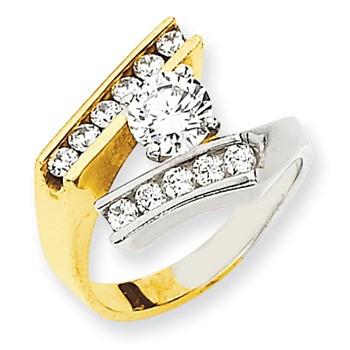 14k Two-tone AA Diamond engagement ring