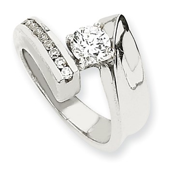 14k White Gold AA Diamond engagement ring