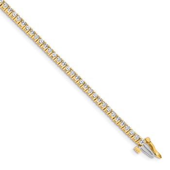 14k Holds 1.84 carat 66-1.9mm Round Diamond 4-prong 7 inch Tennis Bracelet Mounting