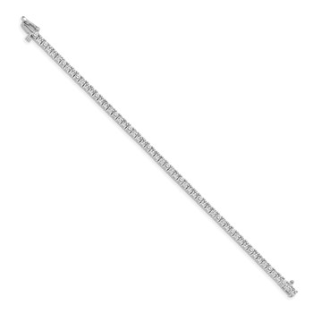 14k White Gold Holds 3.92 carat 57-2.6mm Round Diamond 4-prong 7 inch Tennis Bracelet Mounting — alternate view