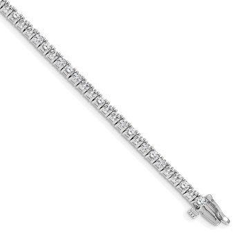 14k White Gold Holds 3.92 carat 57-2.6mm Round Diamond 4-prong 7 inch Tennis Bracelet Mounting
