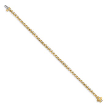 14k Holds 2 carat 44-2.25mm Round Diamond Swirled 2-prong 7 inch Tennis Bracelet Mounting — alternate view
