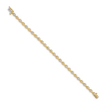 14k Holds 2 carat 28-2.6mm Round Diamond Bar Link 7 inch Tennis Bracelet Mounting — alternate view