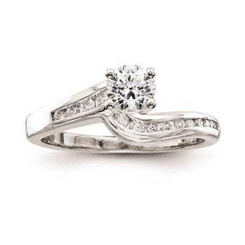 14k White Gold AA Diamond engagement ring