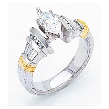 Platinum & 18k AA Diamond Engagement Ring