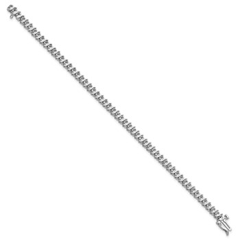 14k White Gold Holds 7/8 carat 54-1.6mm Round Diamond 2-prong S-link 7 inch Tennis Bracelet Mounting — alternate view
