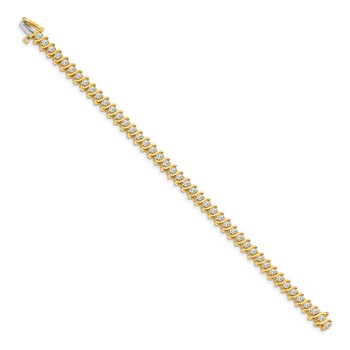 14k Holds 3.08 carat 44-2.6mm Round Diamond 2-prong S-link 7 inch Tennis Bracelet Mounting — alternate view