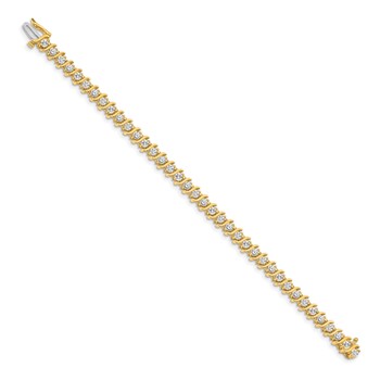 14k Holds 3.9 carat 38-3.0mm Round Diamond 2-prong S-link 7 inch Tennis Bracelet Mounting — alternate view