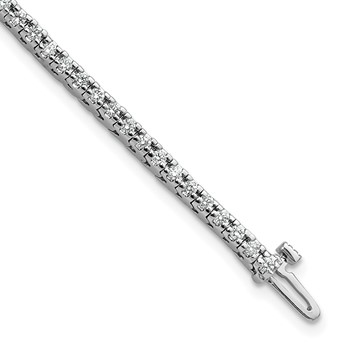 14k White Gold Holds 1.25 carat 74-1.6mm Round Diamond 4-prong 7 inch Tennis Bracelet Mounting