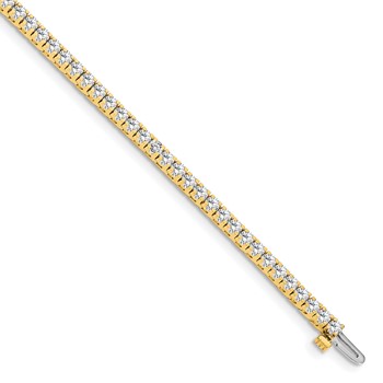 14k Holds 2.17 carat 62-2.0mm Round Diamond 4-prong 7 inch Tennis Bracelet Mounting