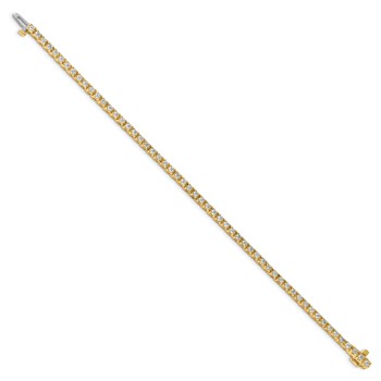 14k Holds 2.18 carat 56-2.1mm Round Diamond 4-prong 7 inch Tennis Bracelet Mounting — alternate view