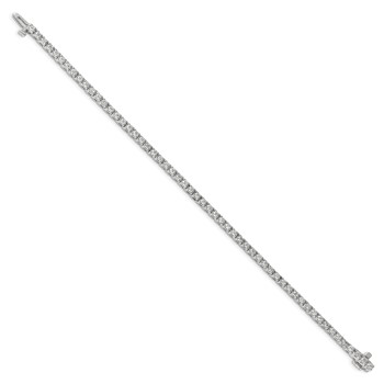14k White Gold Holds 2.18 carat 56-2.1mm Round Diamond 4-prong 7 inch Tennis Bracelet Mounting — alternate view