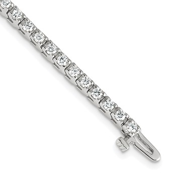 14k White Gold Holds 2.18 carat 56-2.1mm Round Diamond 4-prong 7 inch Tennis Bracelet Mounting