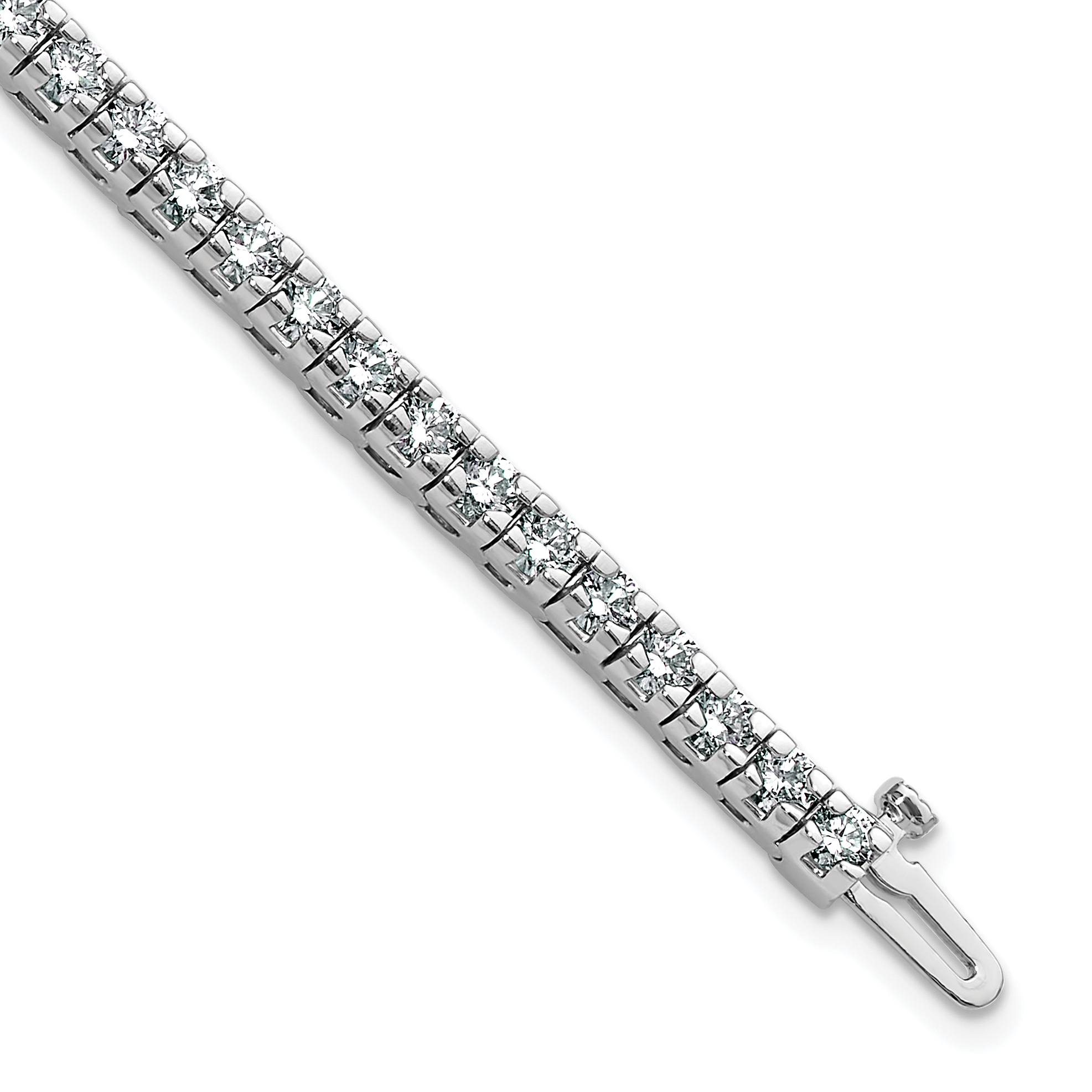 14kw 5.00ctw. Near Colorless Moissanite 4 Prong Tennis Bracelet