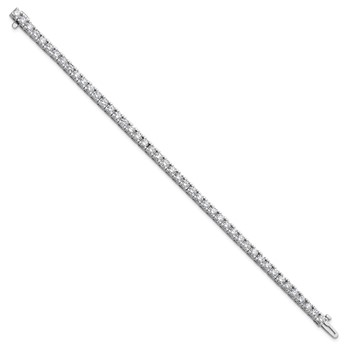 14k White Gold Holds 6.44 carat 46-3.25mm Round Diamond 4-prong 7 inch Tennis Bracelet Mounting — alternate view