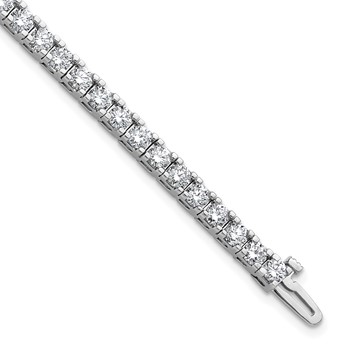 14k White Gold Holds 6.44 carat 46-3.25mm Round Diamond 4-prong 7 inch Tennis Bracelet Mounting