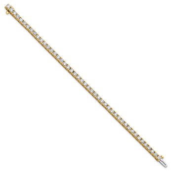 14k Holds 6.44 carat 46-3.25mm Round Diamond 4-prong 7 inch Tennis Bracelet Mounting — alternate view