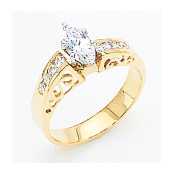 14k VS Diamond Engagement Ring Mounting