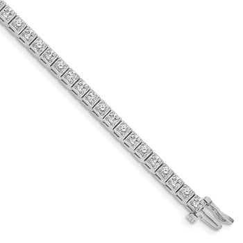 14k White Gold Holds 1.75 carat 44-2.2mm Round Diamond 4-prong 7 inch Tennis Bracelet Mounting