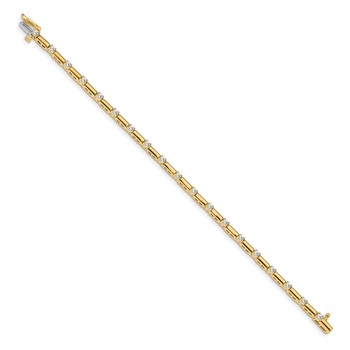 14k Holds 1 carat 19-2.4mm Round Diamond Bar Link 7 inch Tennis Bracelet Mounting — alternate view