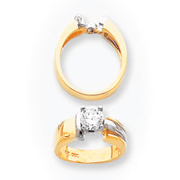 14k Two-tone Moissanite Fashion Ring