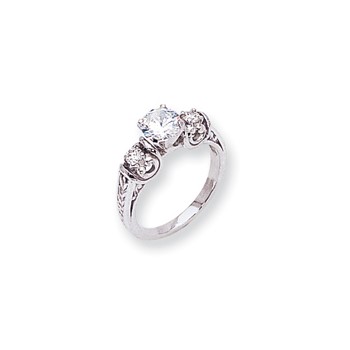 14k White Gold AAA Diamond engagement ring