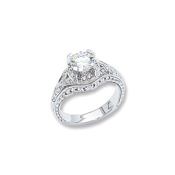 14k White Gold A Diamond engagement ring