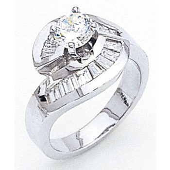 14k White Gold AA Diamond Engagement Ring