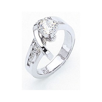 14k White Gold A Diamond engagement ring