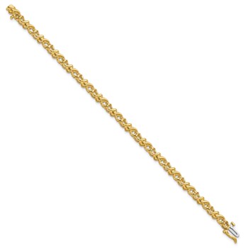14k Holds 1.17 carat 30-2.1mm Round Diamond Fancy Swirl 7 inch Tennis Bracelet Mounting — alternate view