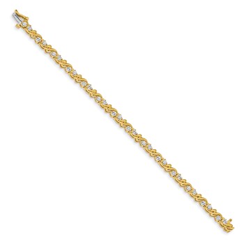 14k Holds 1.45 carat 28-2.4mm Round Diamond Fancy Swirl 7 inch Tennis Bracelet Mounting — alternate view
